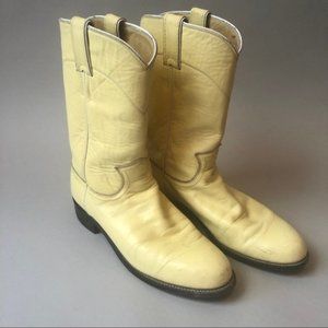 pastel yellow cowboy boots justin roper 7.5